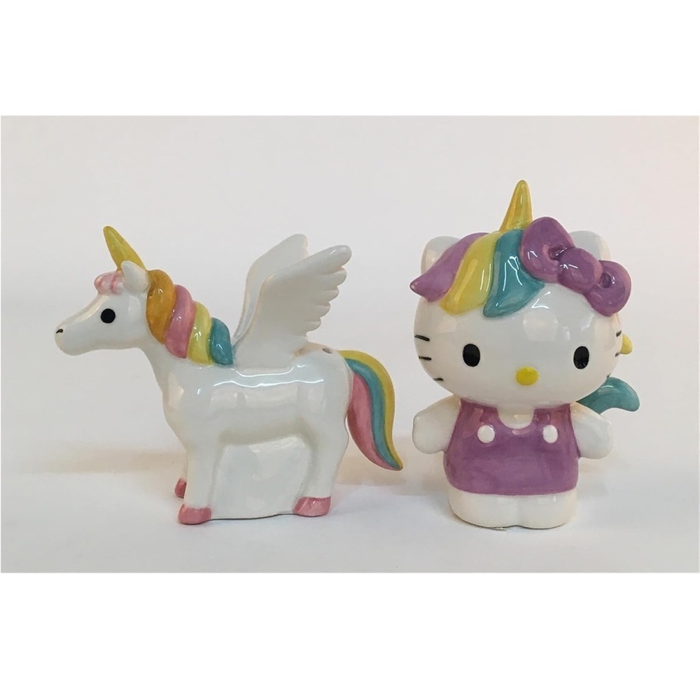 Hello Kitty and Unicorn Figurine Salt and Pepper Set